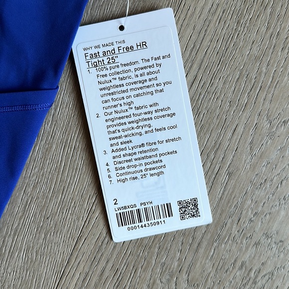 fast and free 25" high rise psychic size 2 lululemon nwt - Picture 3 of 15
